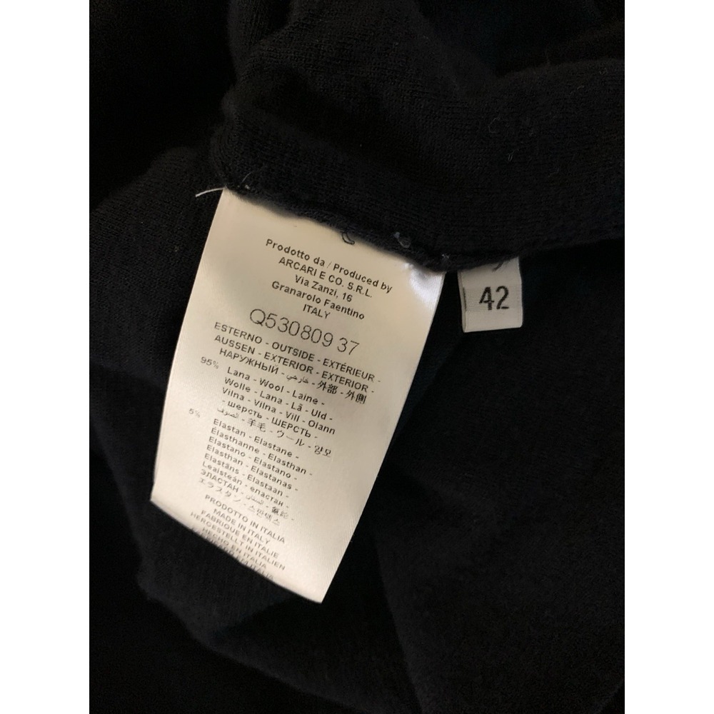 Hache Blue Tie Front Top Wool Blend Long Sleeve Minimalist Italy 42 - Picture 4 of 4